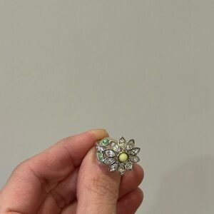 Stella & Dot Silver and Cream Petal Ring